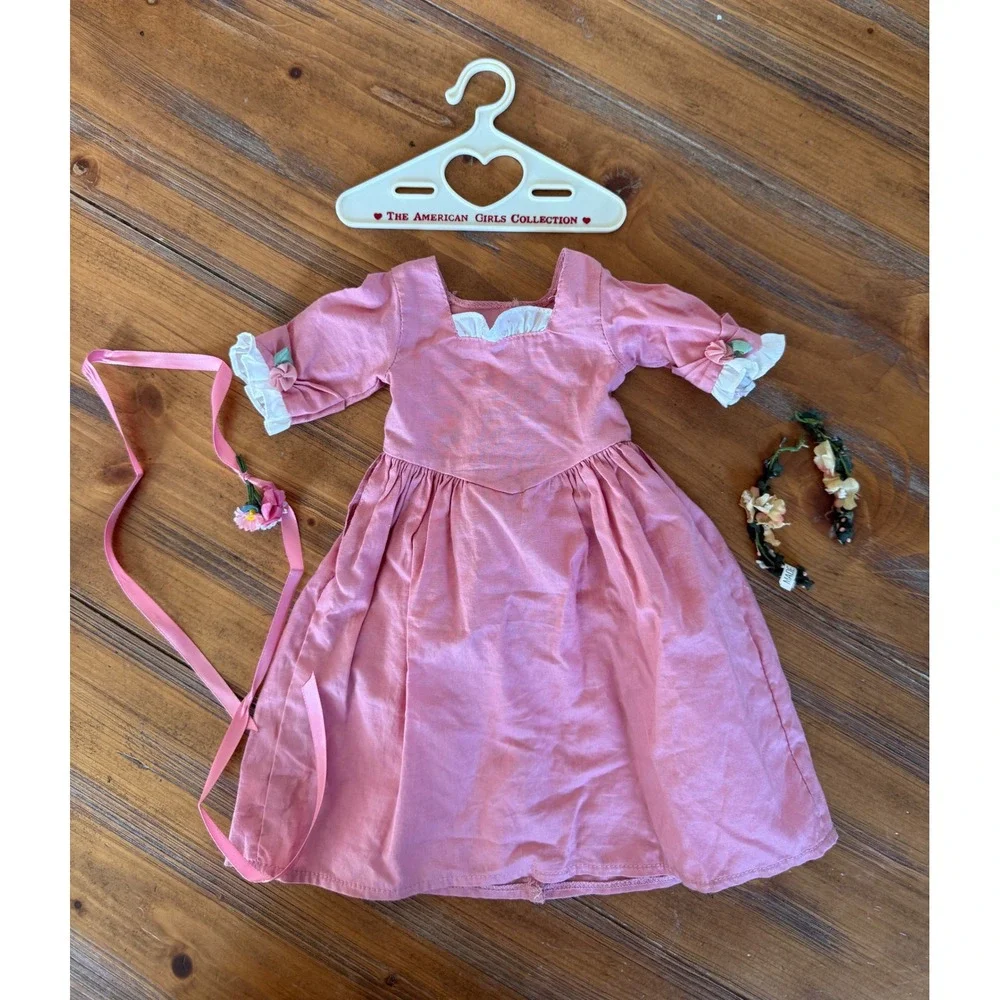 American Girl Felicity Spring Gown Birthday Dress & Vintage hair Pompon